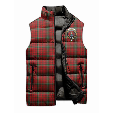 Morrison Red Tartan Sleeveless Puffer Jacket with Family Crest