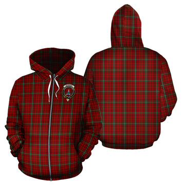 Morrison Red Tartan Hoodie with Family Crest