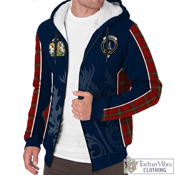 Morrison Red Tartan Sherpa Hoodie with Family Crest and Scottish Thistle Vibes Sport Style
