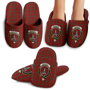 Morrison Red Tartan Home Slippers with Family Crest
