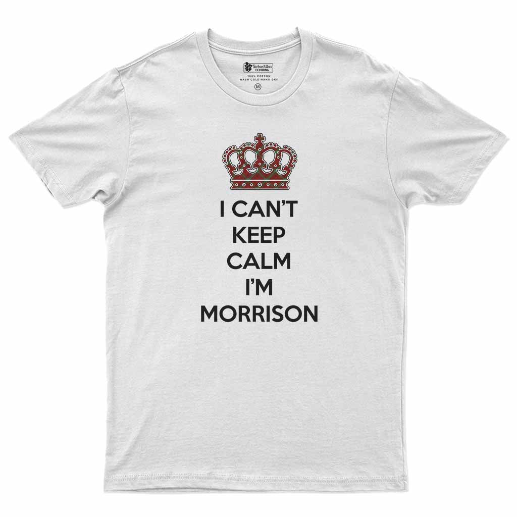 Morrison Can't Keep Calm Men's T-Shirt White - Tartan Vibes Clothing