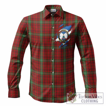 Morrison Clan Crest In Me Tartan Long Sleeve Button Shirts Scotland Flag Style