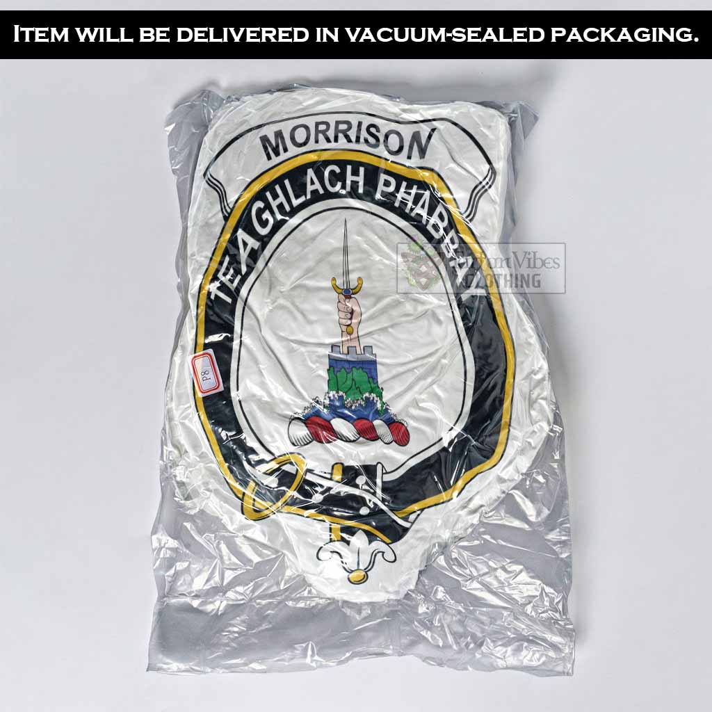 Morrison Clan Crest Shaped Throw Pillow, Scottish Clan Badge Decorative Pillow