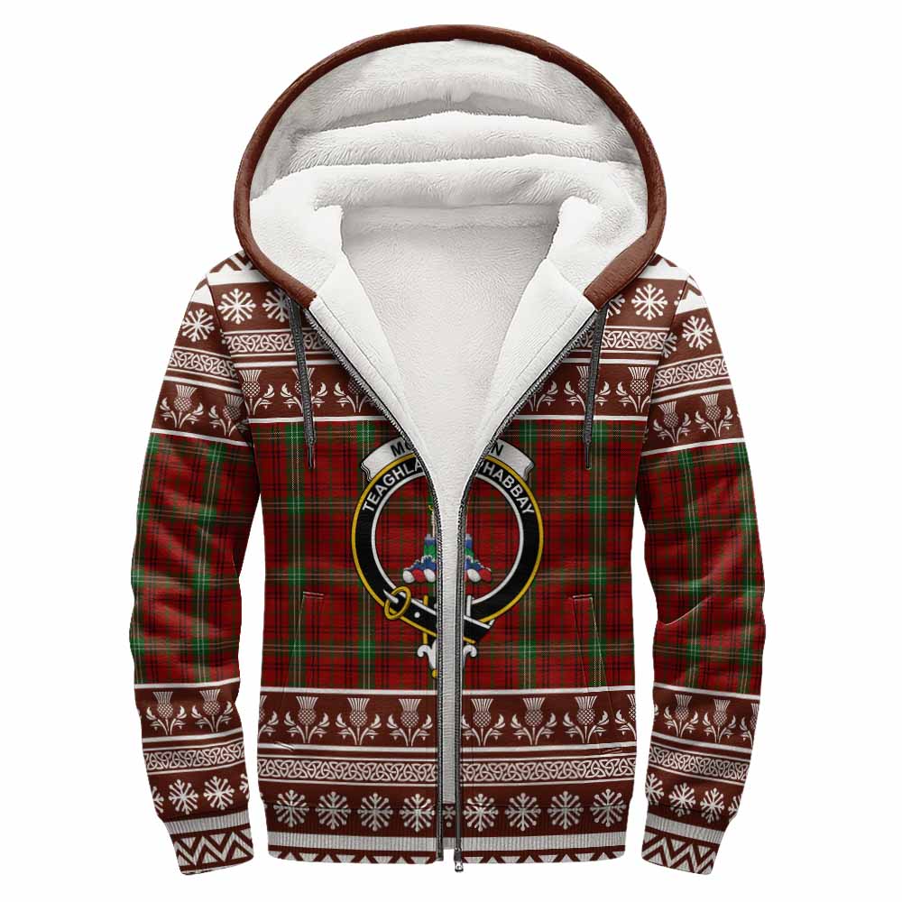 Morrison Clan Tartan Christmas Fleece Hoodie with Family Crest - Tartan Vibes Clothing