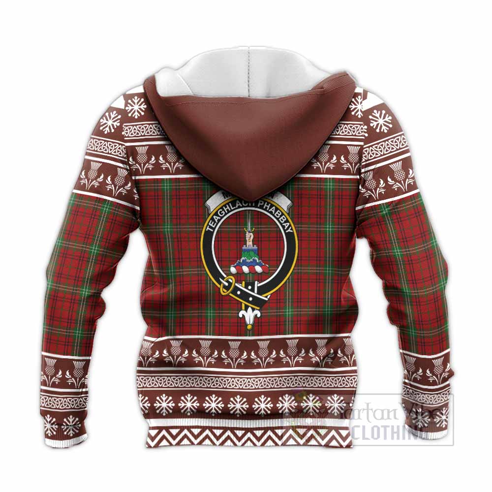 Morrison Clan Tartan Christmas Knitted Hoodie with Family Crest - Tartan Vibes Clothing