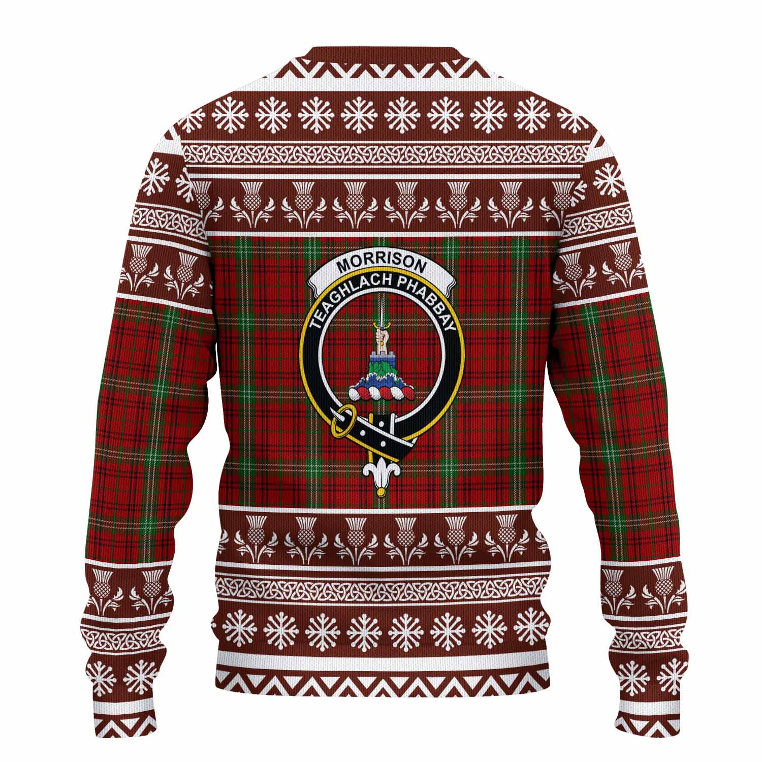 Morrison Clan Tartan Christmas Ugly Sweater with Family Crest - Tartan Vibes Clothing