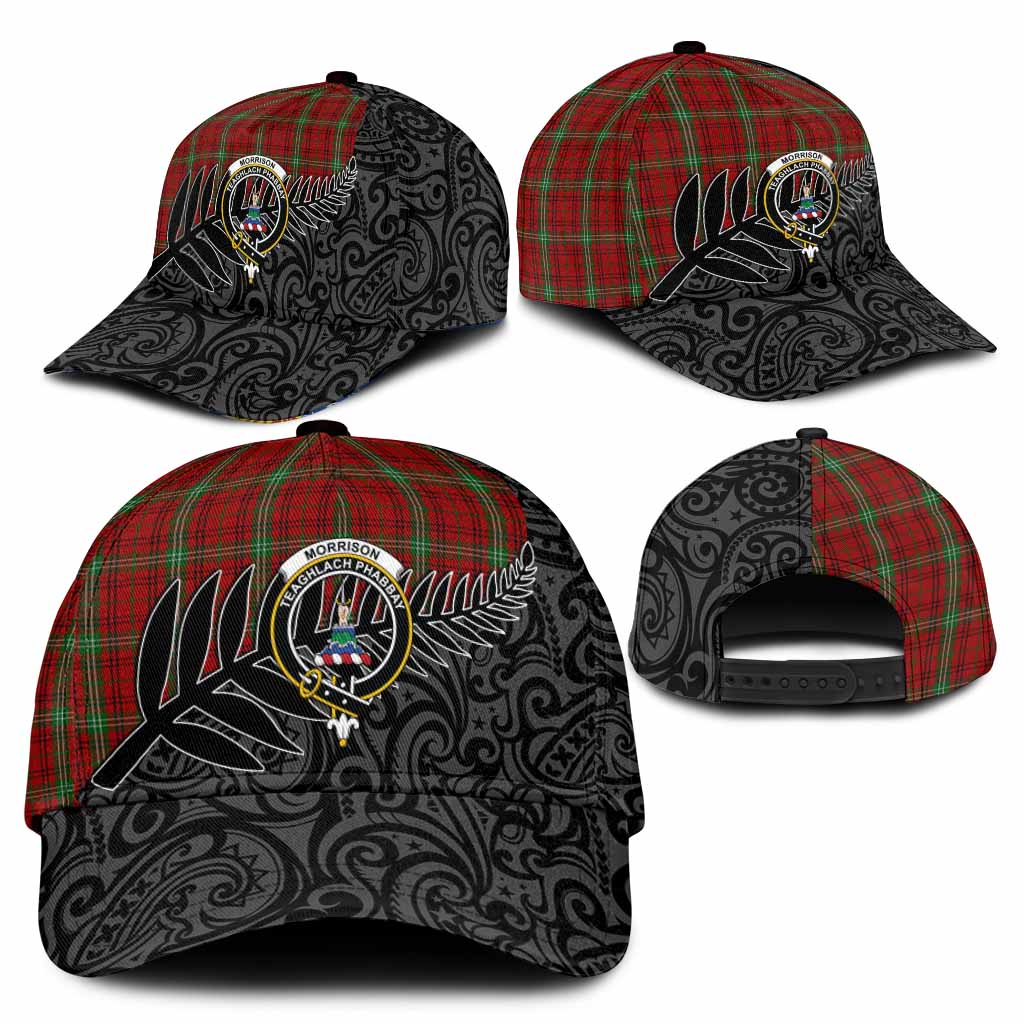 Morrison Crest Tartan Classic Cap with New Zealand Silver Fern Half Style