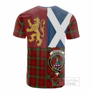 Morrison Crest Tartan Cotton T-shirt with Lion Rampant Saltire Style