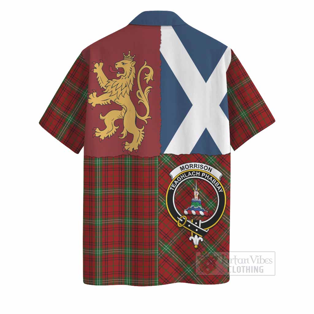 Morrison Crest Tartan Hawaiian Shirt with Lion Rampant Saltire Style