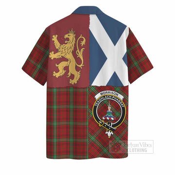 Morrison Crest Tartan Hawaiian Shirt with Lion Rampant Saltire Style