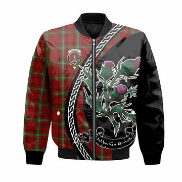 Morrison Family Crest Tartan Bomber Jacket Alba Thistle Inspired