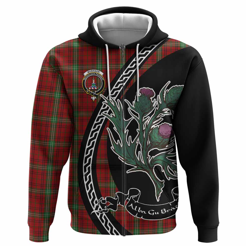 Morrison Family Crest Tartan Hoodie Alba Thistle Inspired - Tartan Vibes Clothing