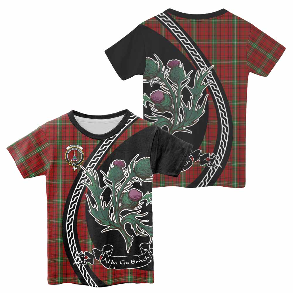 Morrison Family Crest Tartan Kid T-shirt Alba Thistle Inspired - Tartan Vibes Clothing