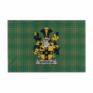 Morrison Irish Clan Tartan House Flag with Coat of Arms