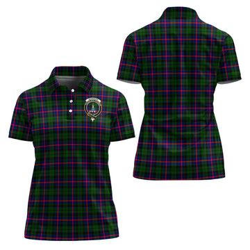 Morrison Modern Tartan Polo Shirt with Family Crest For Women