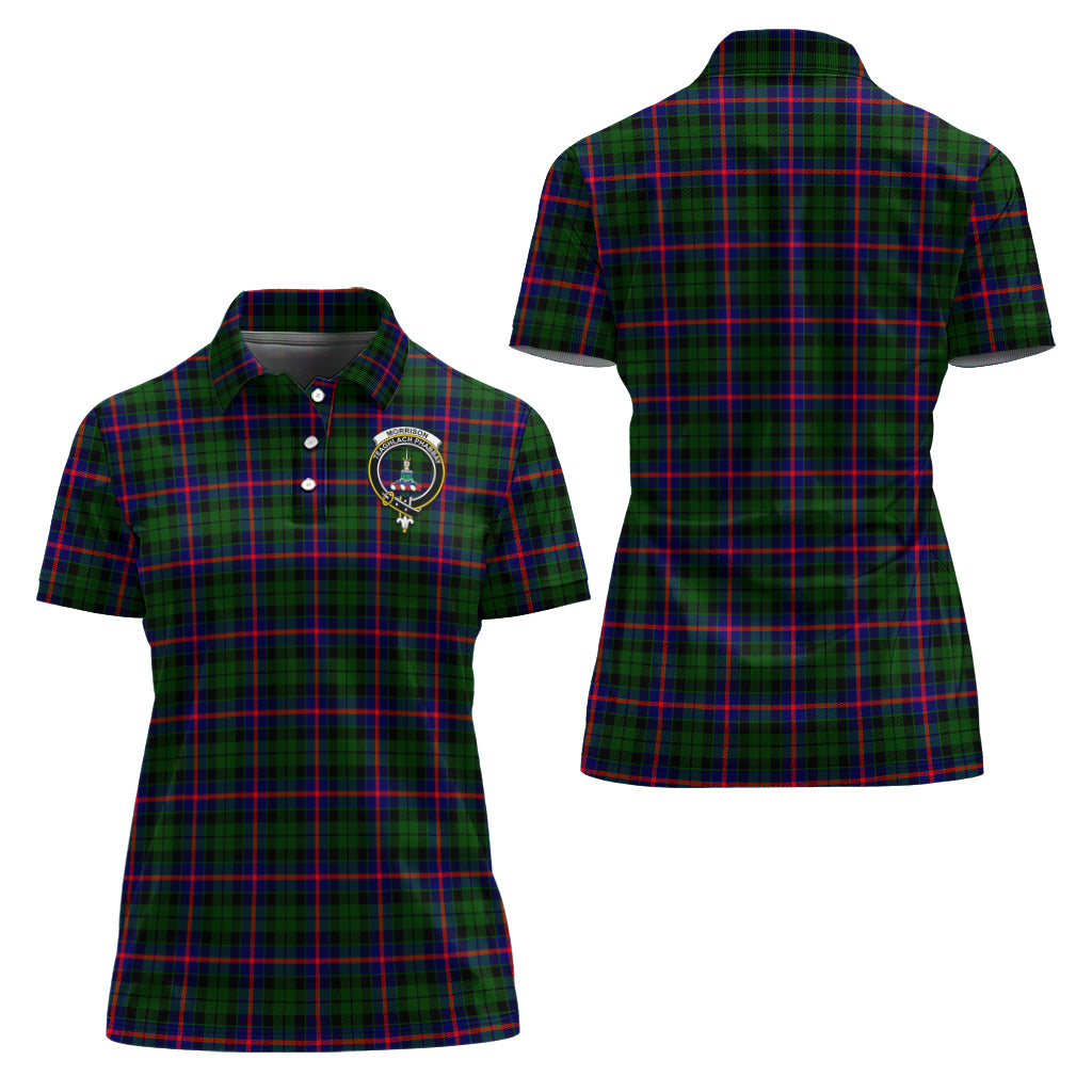 morrison-modern-tartan-polo-shirt-with-family-crest-for-women