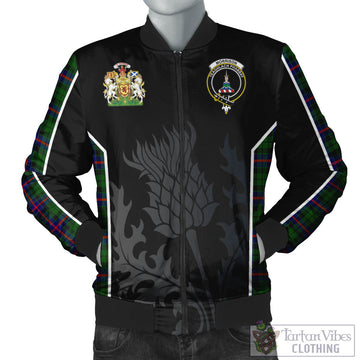 Morrison Modern Tartan Bomber Jacket with Family Crest and Scottish Thistle Vibes Sport Style