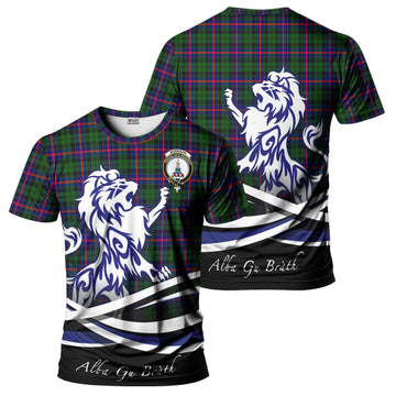 Morrison Modern Tartan T-Shirt with Alba Gu Brath Regal Lion Emblem