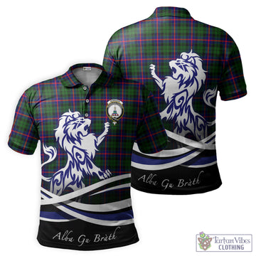 Morrison Modern Tartan Polo Shirt with Alba Gu Brath Regal Lion Emblem