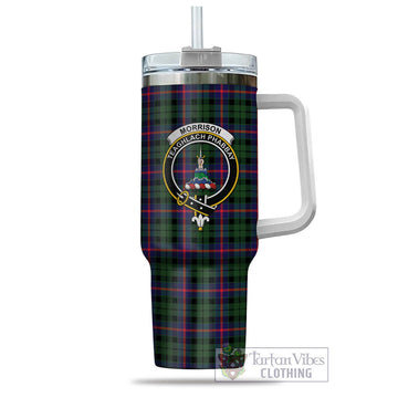 Morrison Modern Tartan and Family Crest Tumbler with Handle