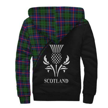 Morrison Modern Tartan Sherpa Hoodie with Family Crest Curve Style
