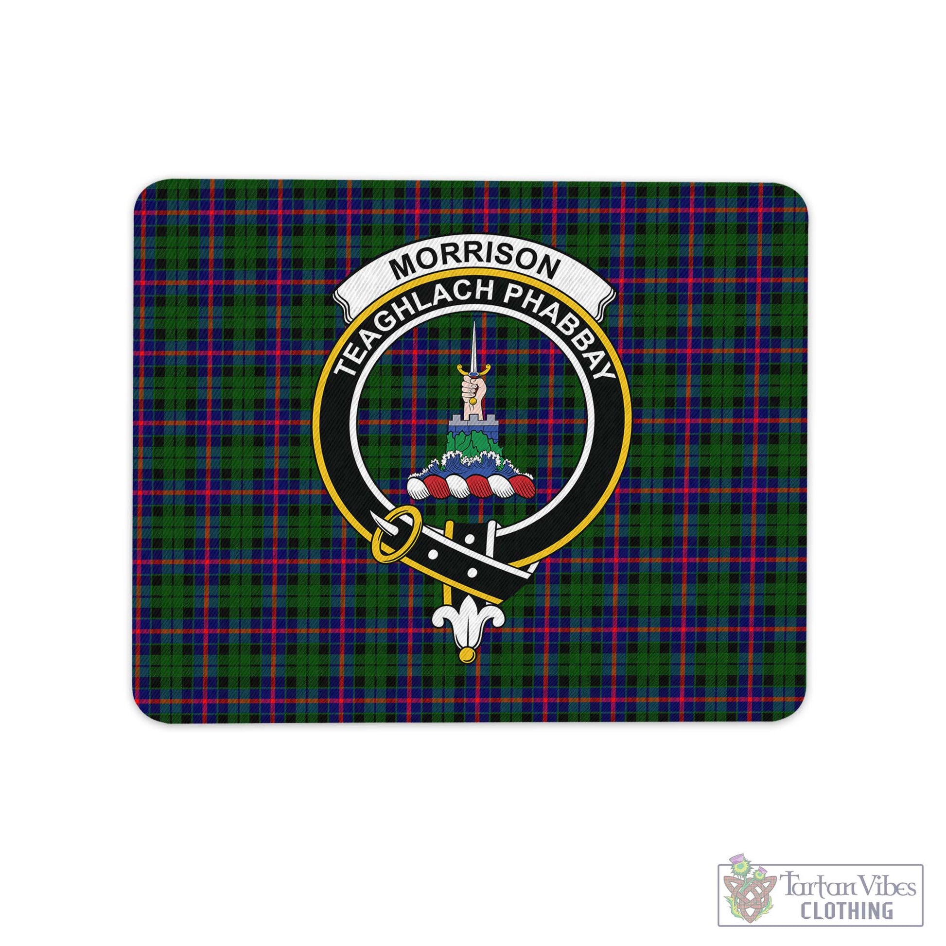 Tartan Vibes Clothing Morrison Modern Tartan Mouse Pad with Family Crest