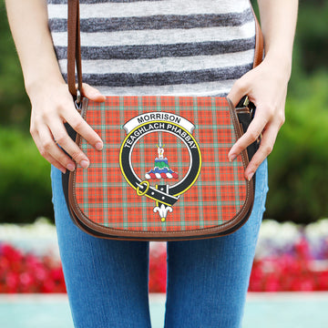 Morrison Red Ancient Tartan Saddle Bag with Family Crest