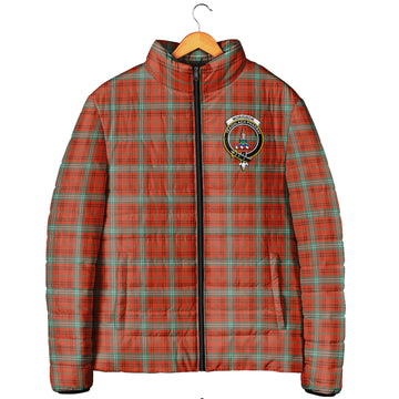Morrison Red Ancient Tartan Padded Jacket with Family Crest