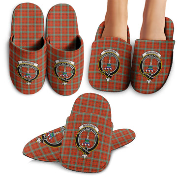 Morrison Red Ancient Tartan Home Slippers with Family Crest