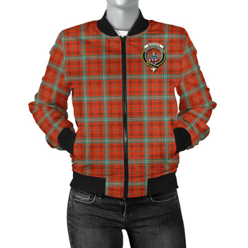 Morrison Red Ancient Tartan Bomber Jacket with Family Crest