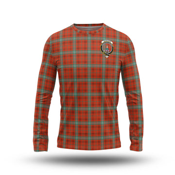 Morrison Red Ancient Tartan Long Sleeve T-Shirt with Family Crest