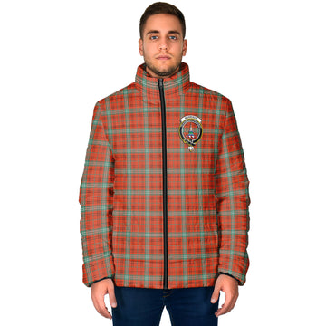 Morrison Red Ancient Tartan Padded Jacket with Family Crest