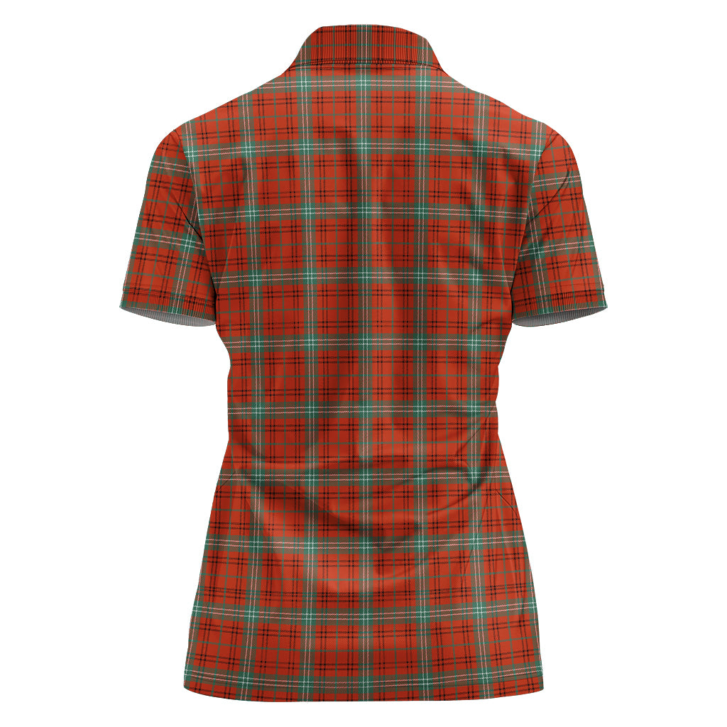morrison-red-ancient-tartan-polo-shirt-with-family-crest-for-women