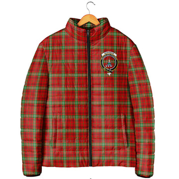 Morrison Red Modern Tartan Padded Jacket with Family Crest