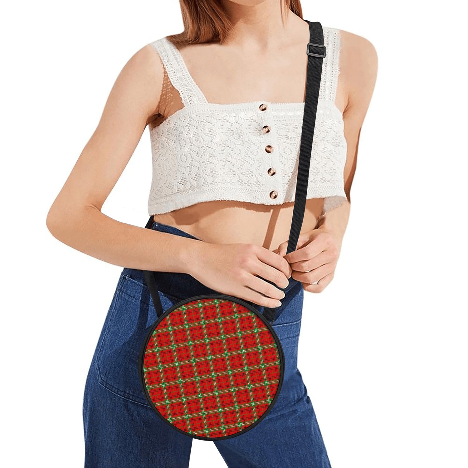 morrison-red-modern-tartan-round-satchel-bags
