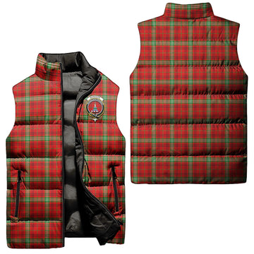 Morrison Red Modern Tartan Sleeveless Puffer Jacket with Family Crest