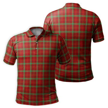 Morrison Red Modern Tartan Mens Polo Shirt