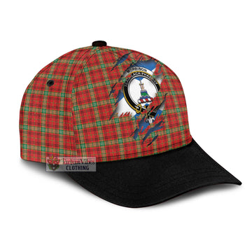 Morrison Red Modern Tartan Classic Cap with Family Crest In Me Style