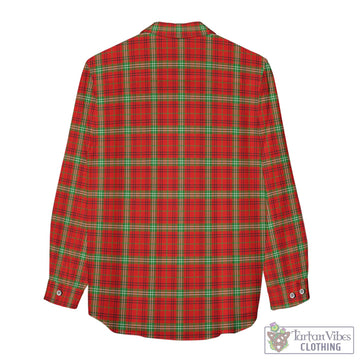Morrison Red Modern Tartan Womens Casual Shirt with Family Crest
