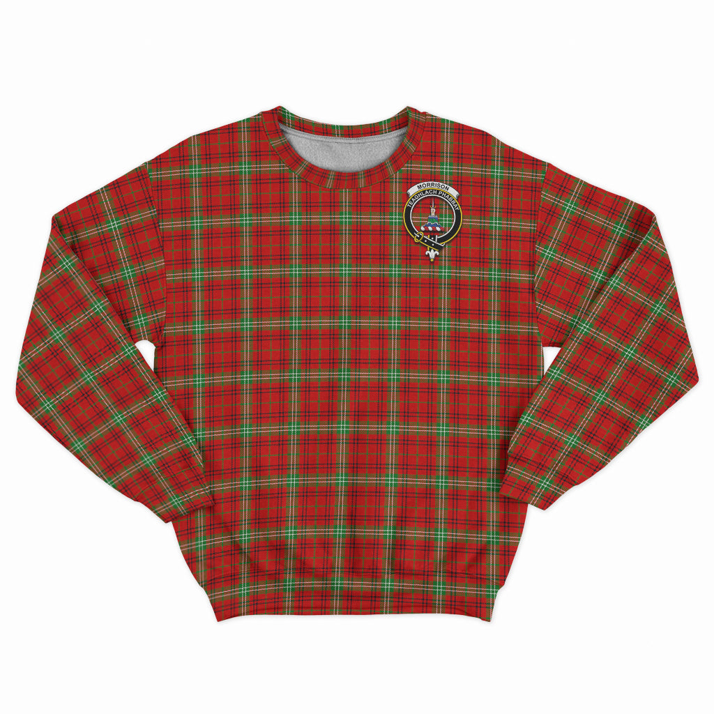 morrison-red-modern-tartan-sweatshirt-with-family-crest