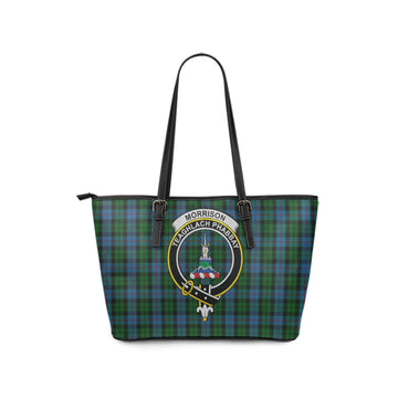 Morrison Society Tartan Leather Tote Bag with Family Crest