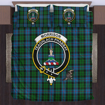 Morrison Society Tartan Bedding Set with Family Crest