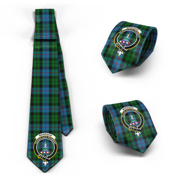 Morrison Society Tartan Classic Necktie with Family Crest