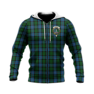 Morrison Society Tartan Knitted Hoodie with Family Crest