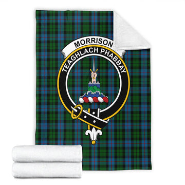 Morrison Society Tartan Blanket with Family Crest