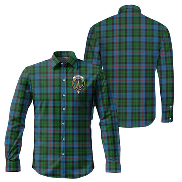 Morrison Society Tartan Long Sleeve Button Up Shirt with Family Crest