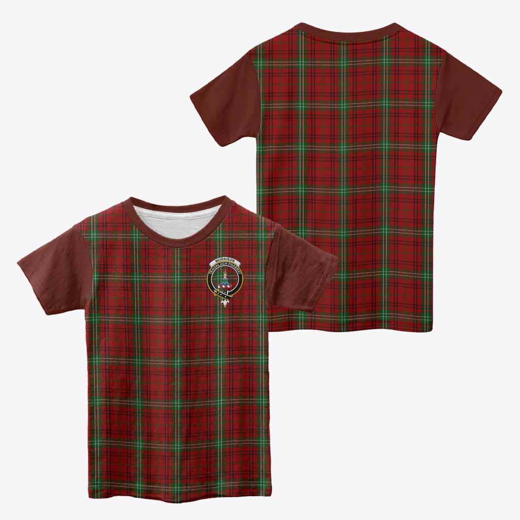 Morrison Tartan Accent Kid T-shirt with Family Crest