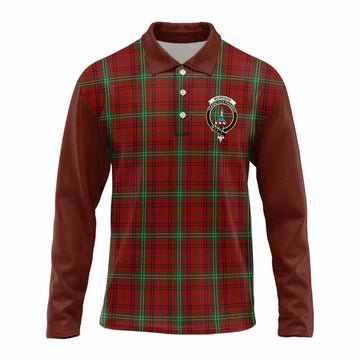 Morrison Tartan Accent Long Sleeve Polo Shirt with Family Crest