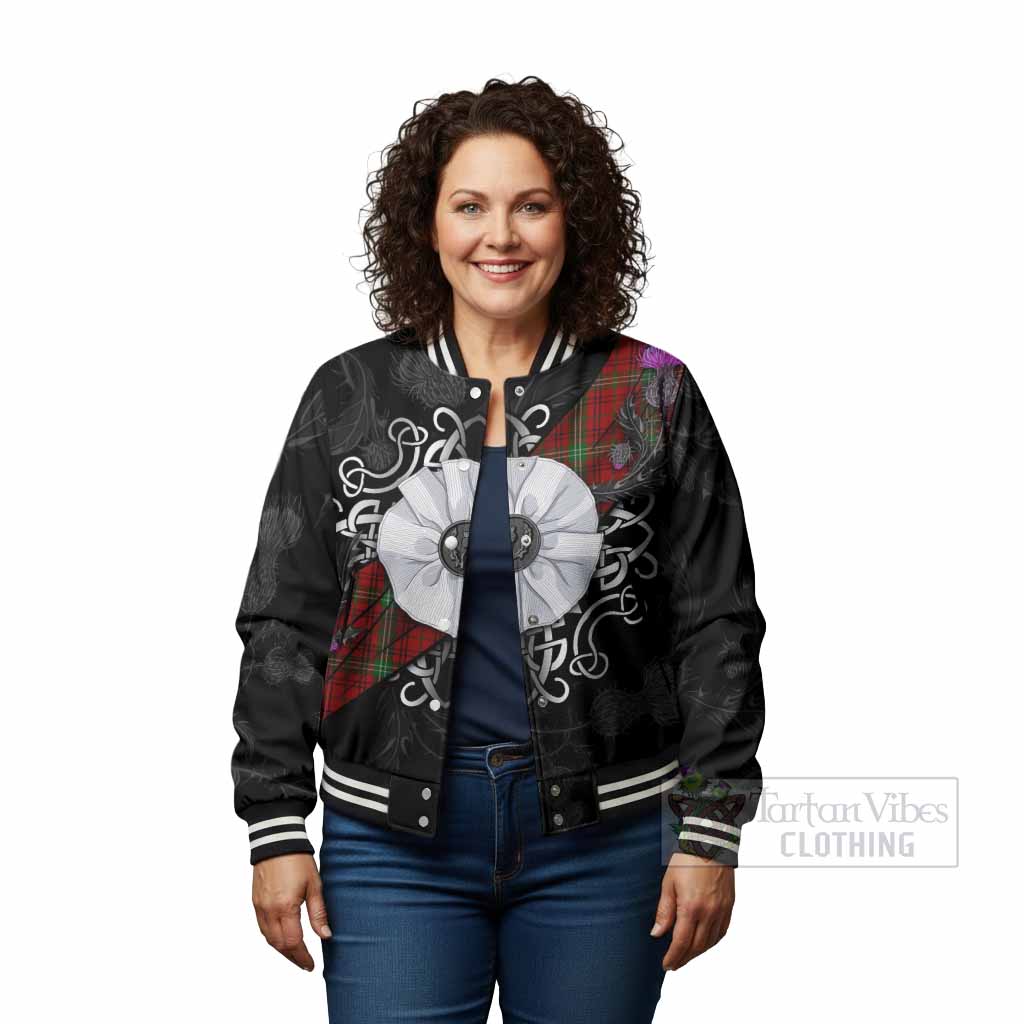 Morrison Tartan Baseball Jacket Jacobite White Rose - Tartan Vibes Clothing