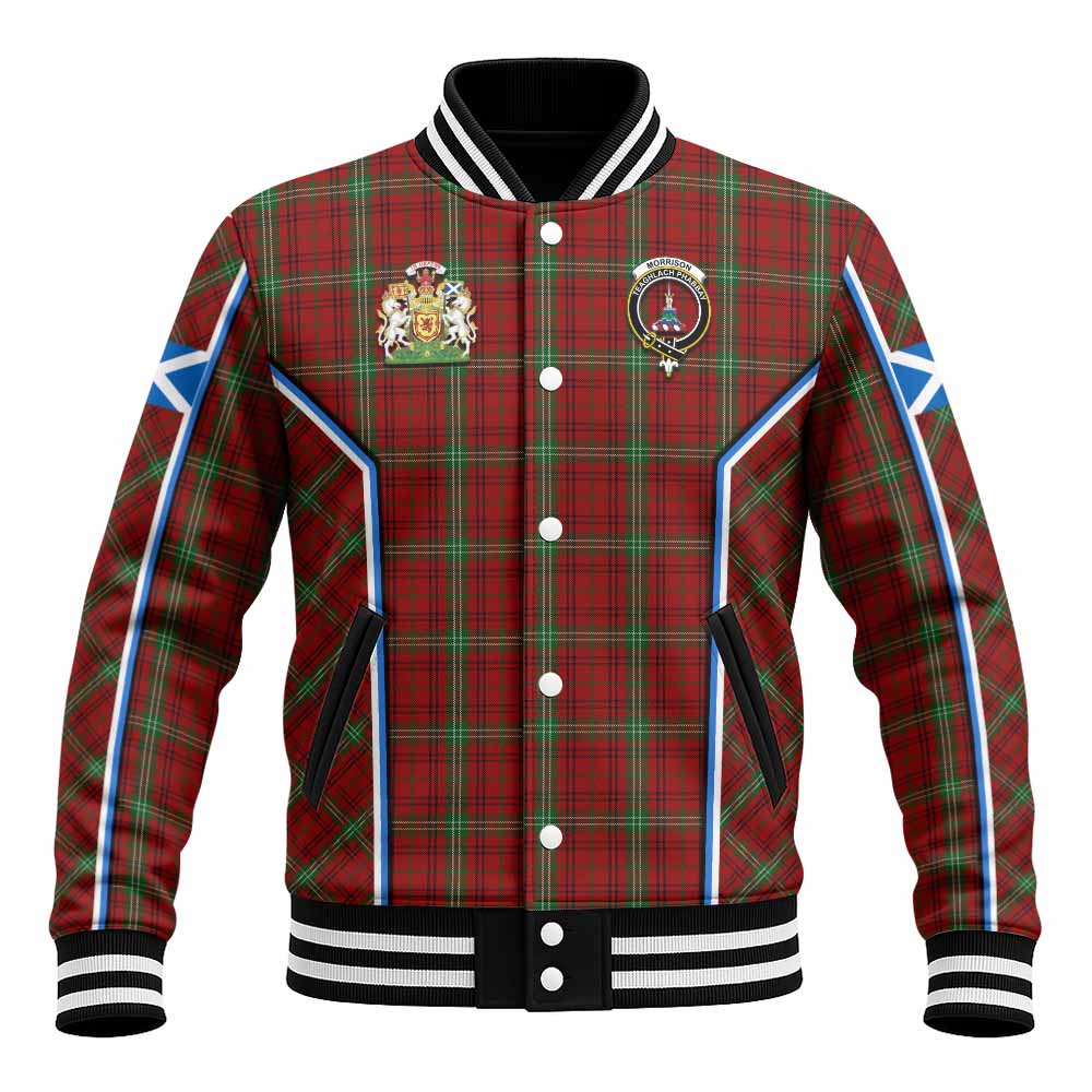Morrison Tartan Crest Baseball Jacket Scotland Coat of Arm Flag Style - Tartan Vibes Clothing